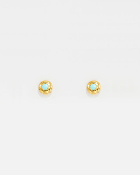 Pendientes de bola de ORO con turquesa