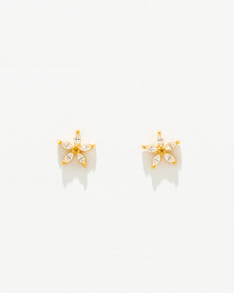 Pendientes Flor de ORO con Circonitas