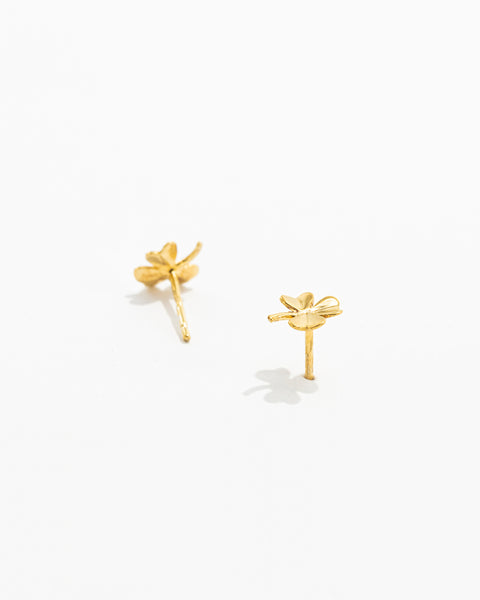 Pendientes de trébol de oro