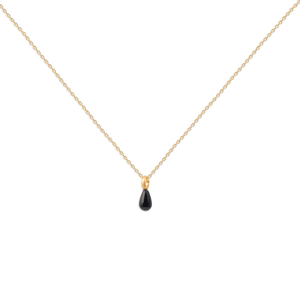 GOLD Black Drop Necklace