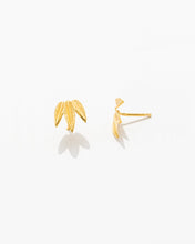 Load image into Gallery viewer, Three Olive Leaves Mini Earrings
