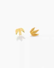 Load image into Gallery viewer, Three Olive Leaves Mini Earrings
