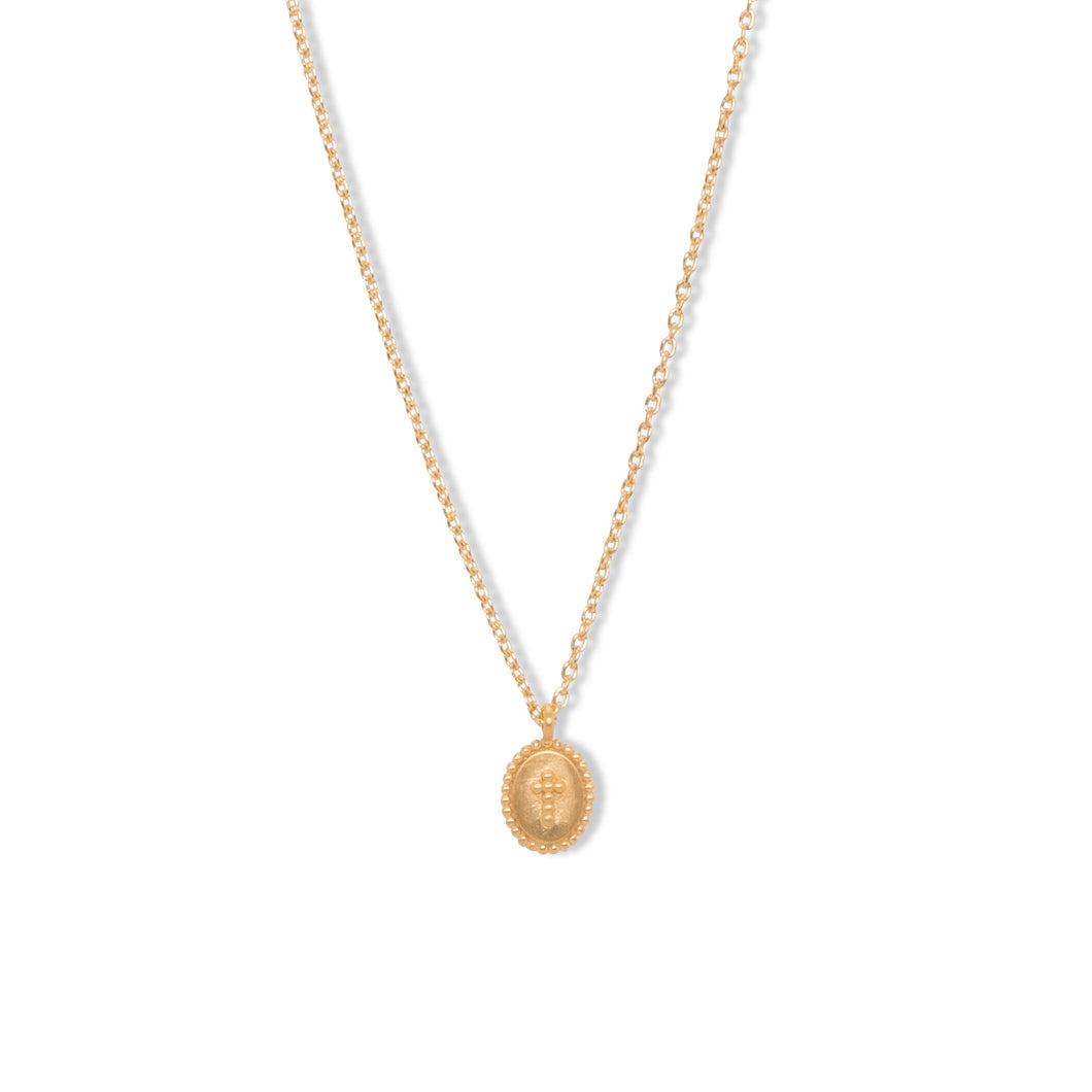 GOLD Oval Medal Necklace