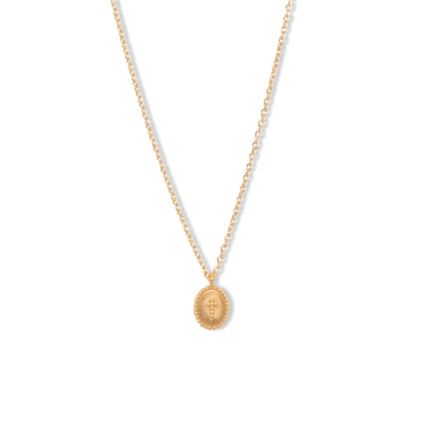 GOLD Oval Medal Necklace