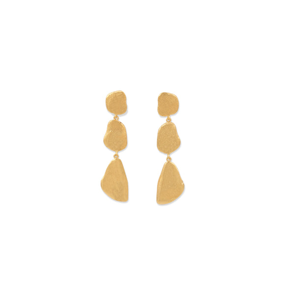Triple Stone Earrings