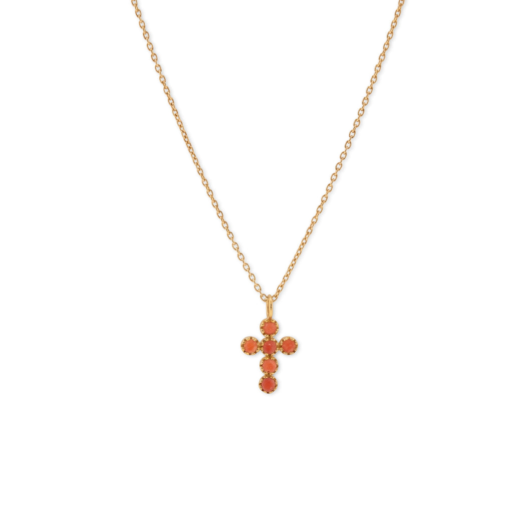 Cross Necklace with Corals