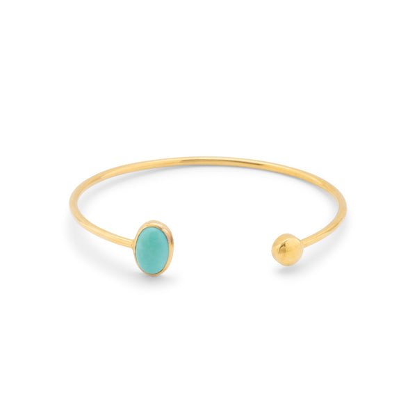 Open Bracelet with Turquoise Stone