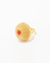 Load image into Gallery viewer, Sea Urchin Ring with Turquoise/Coral
