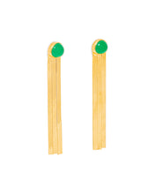 Carregar imagem no visualizador da galeria, Brincos Fita com Ágata Verde
