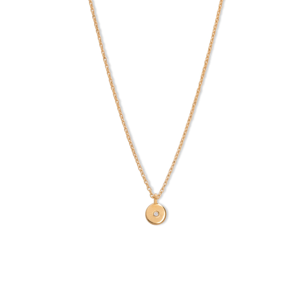 GOLD Chapinha Necklace 0.6cm with Diamond