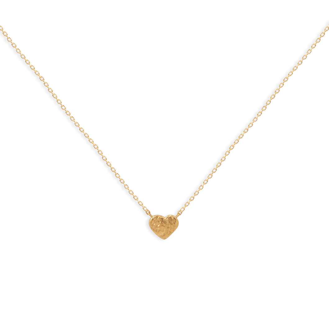 GOLD Textured Heart Necklace