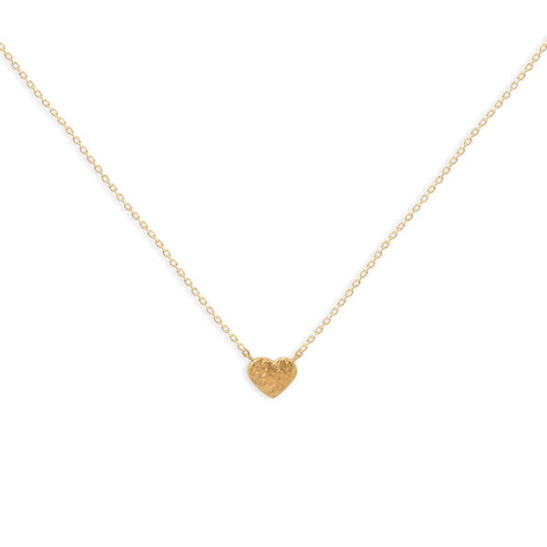 GOLD Textured Heart Necklace