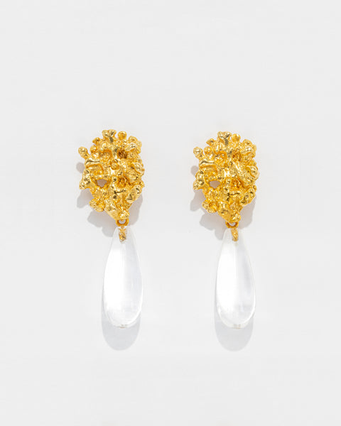 Pendientes de amalgama de coral con piedra