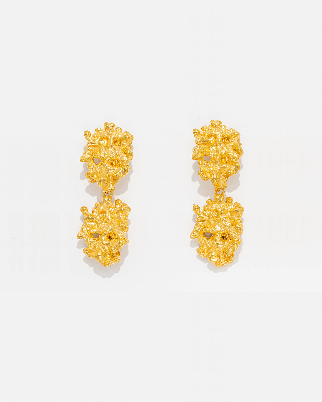 Brincos Coral Amalgama Duplo