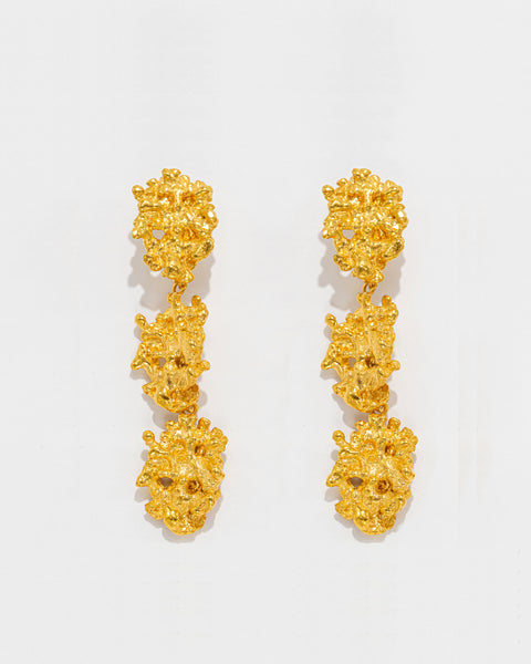 Brincos Coral Amalgama Triplo