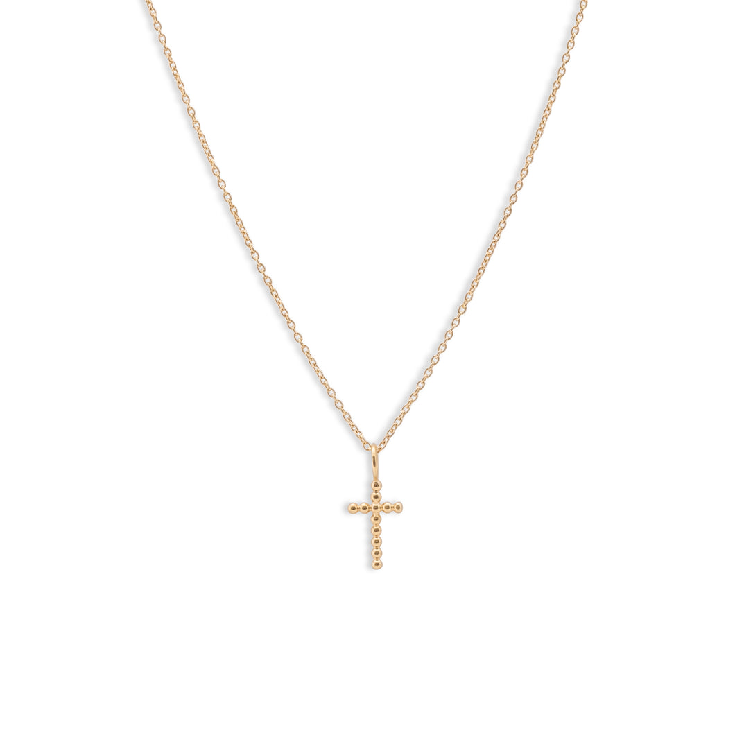 GOLD Large Polka Dot Cross Necklace
