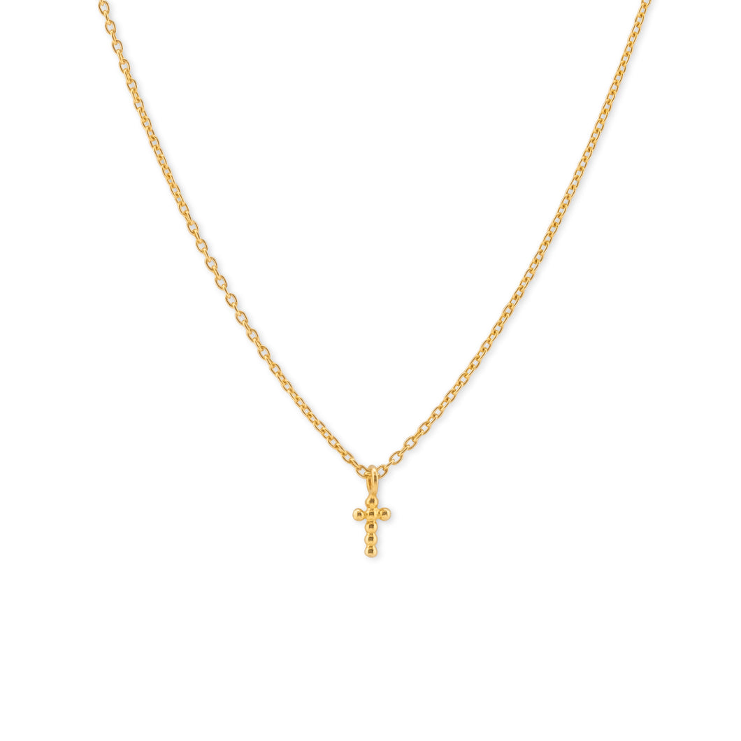 GOLD Polka Dot Cross Necklace