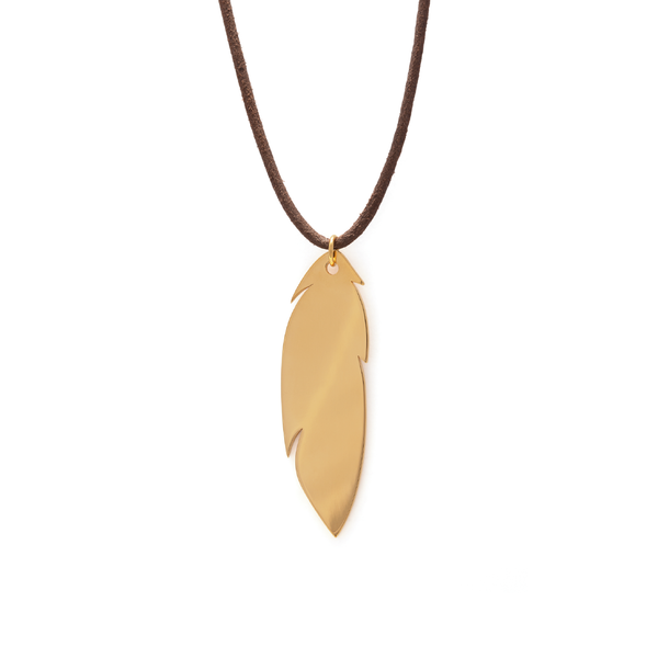 Collar de plumas de hoja lisa