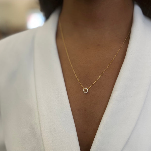 GOLD Diamonds Circle Necklace