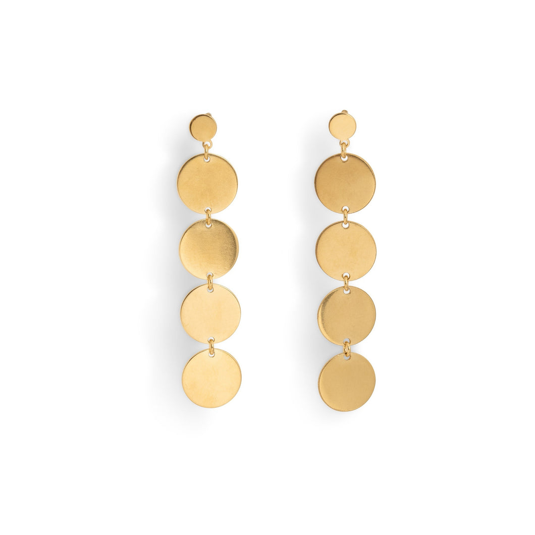 Long Round Plates Earrings