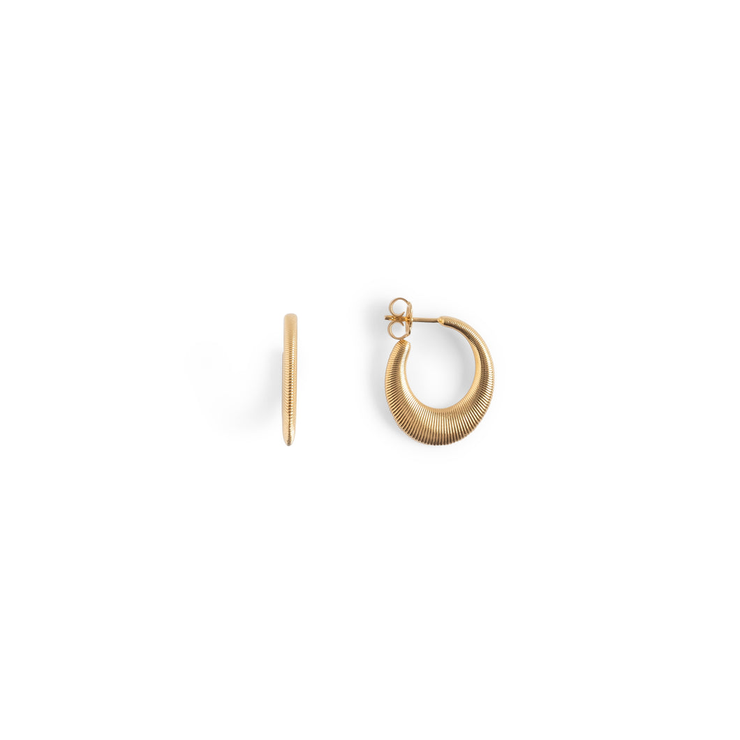 Oval Stripped Hoop Earrings